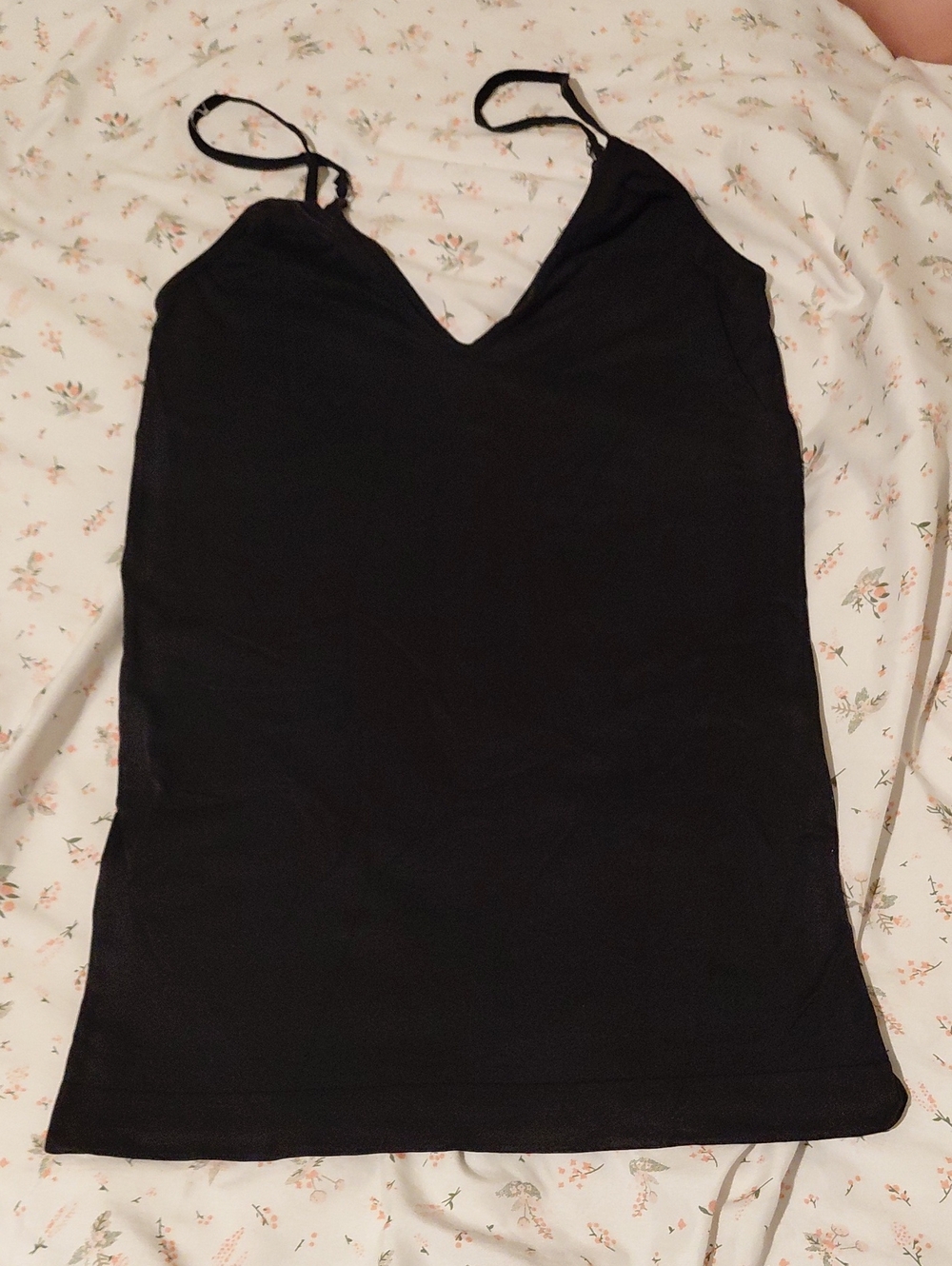 Essential Black V-Neck Camisole with Adjustable Straps